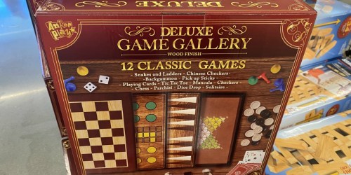 Deluxe Wooden Game Gallery Only $14.99 at ALDI | Includes 12 Classic Games