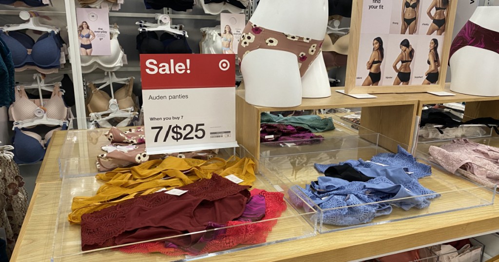 auden panties on display at target