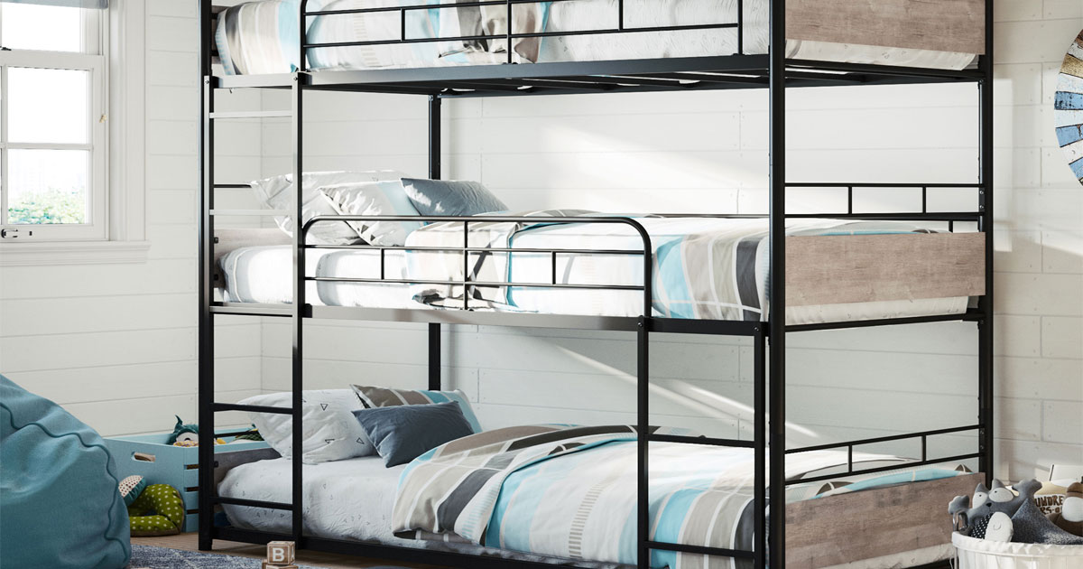 Gardens Triple Bunk Bed Best, Better Homes Gardens Kane Triple Bunk Bed Grayscale
