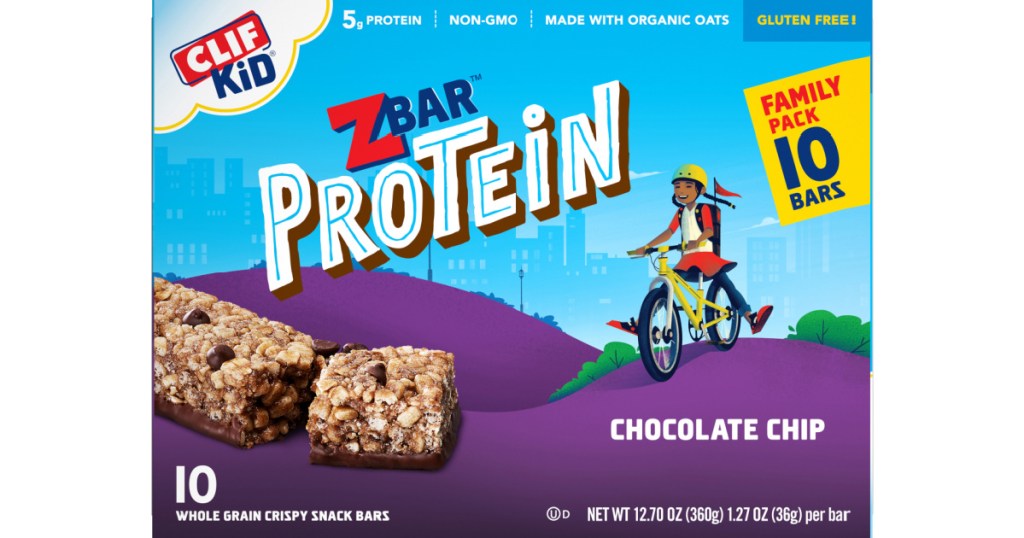 CLIF Kid ZBAR Chocolate Chip Protein Granola Bars 10-Pack