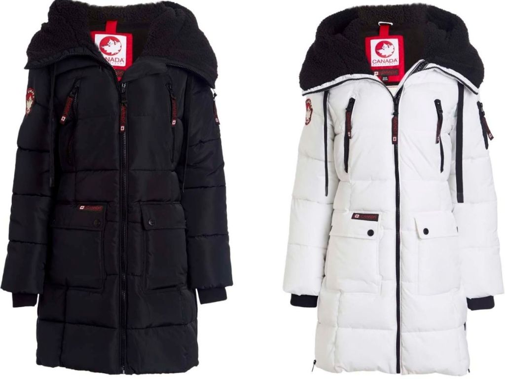 Two womens winter hooded jackets