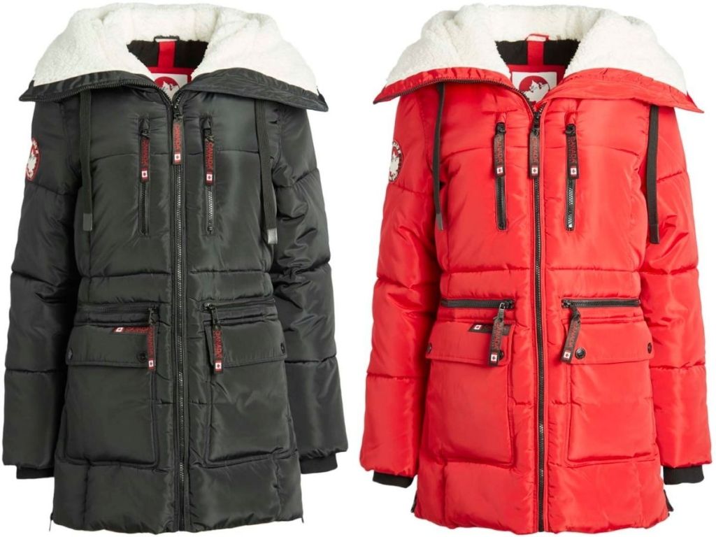 Two Womens Winter Jackets With a Sherpa Lined Hoods