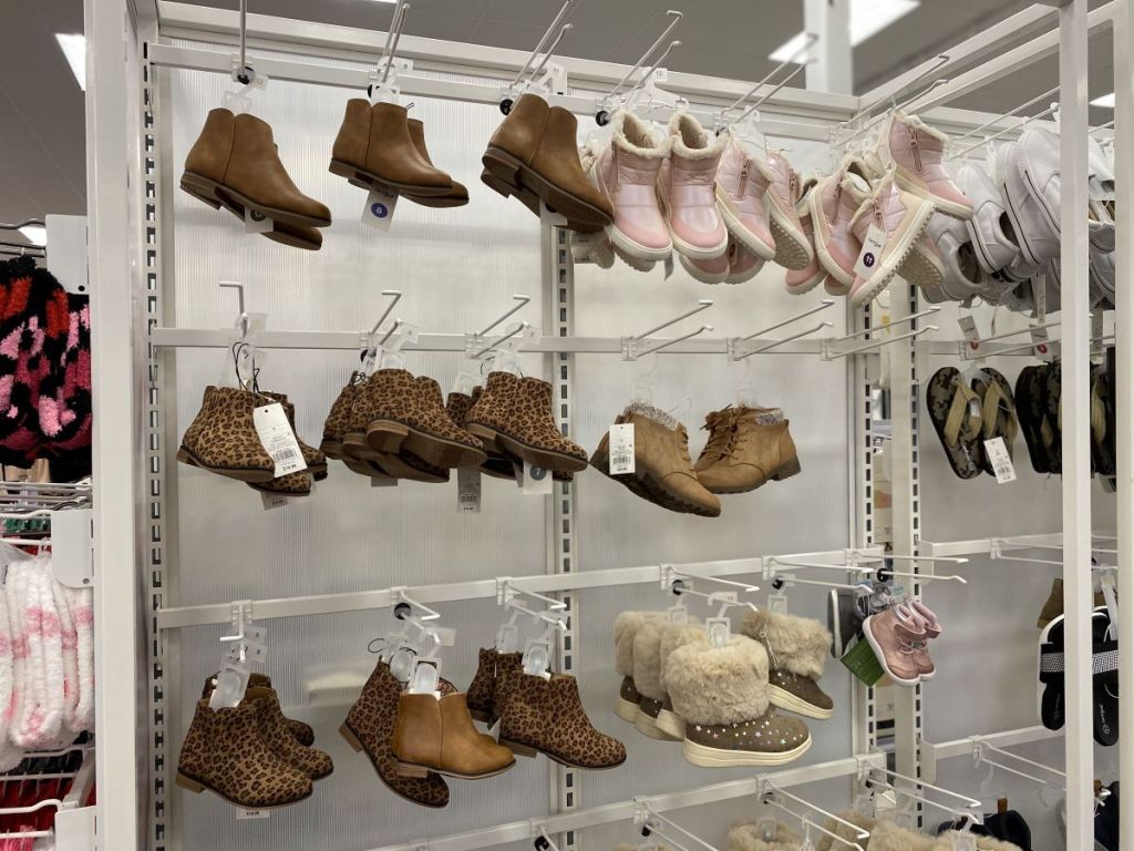 display of ankle boots at Target