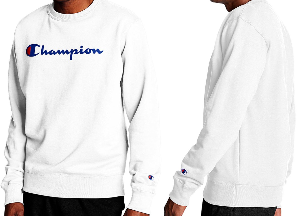 champion sweater with champion all over it only