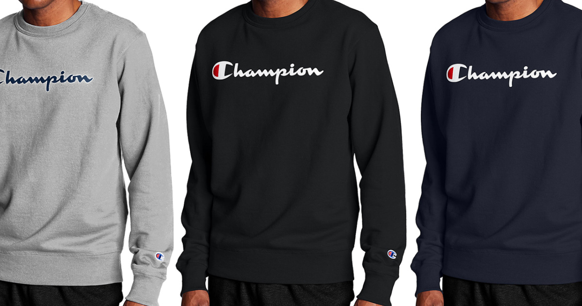 champion sweater with champion all over it only