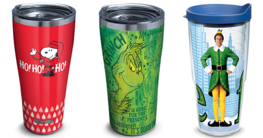 3 holiday themed tervis tumblers on clearance