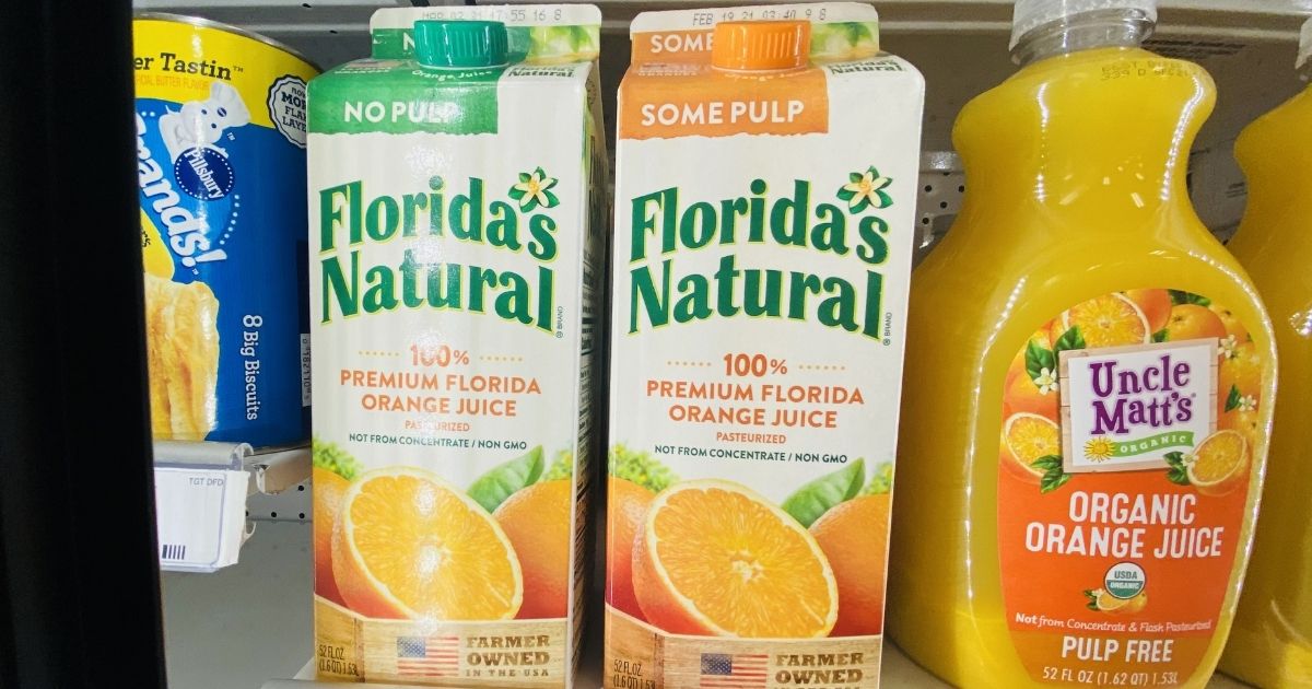 two Florida's Natural Orange Juice in case
