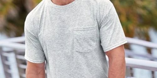 Fruit of the Loom Men’s Pocket Tees 6-Pack Only $12.59 on Amazon