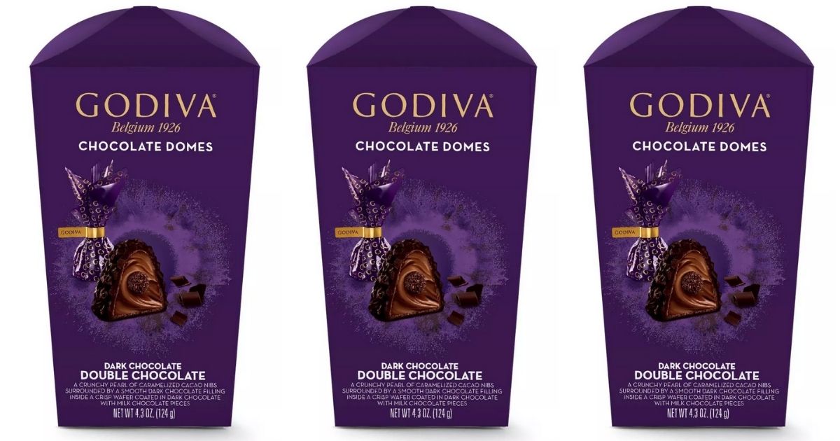 three stock images of Godiva Chocolate Domes