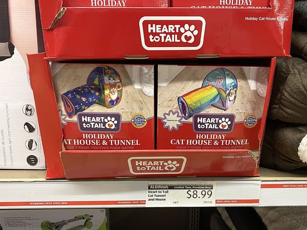 Heart to Tail holiday house & tunnel packages on store shelf