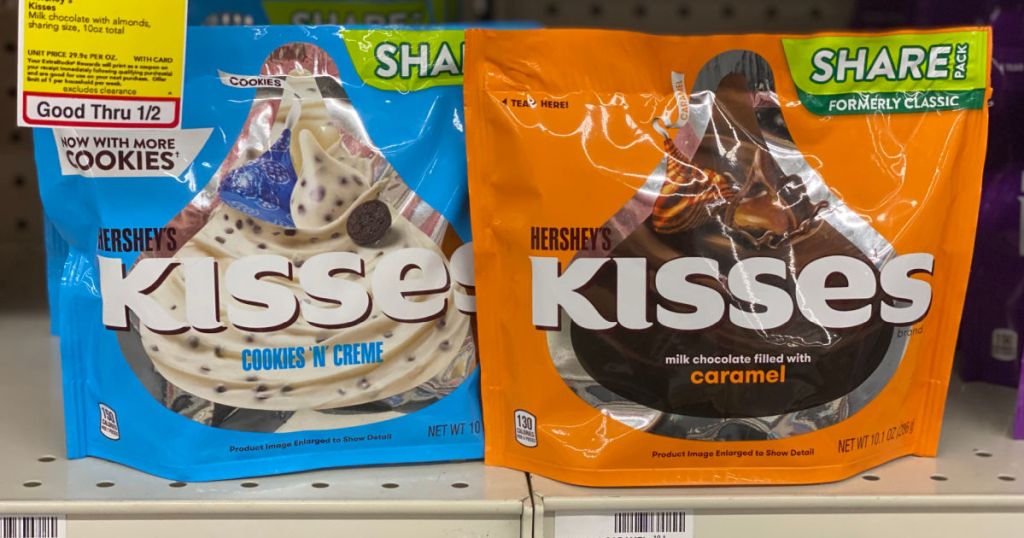 hershey's kisses on shelf 