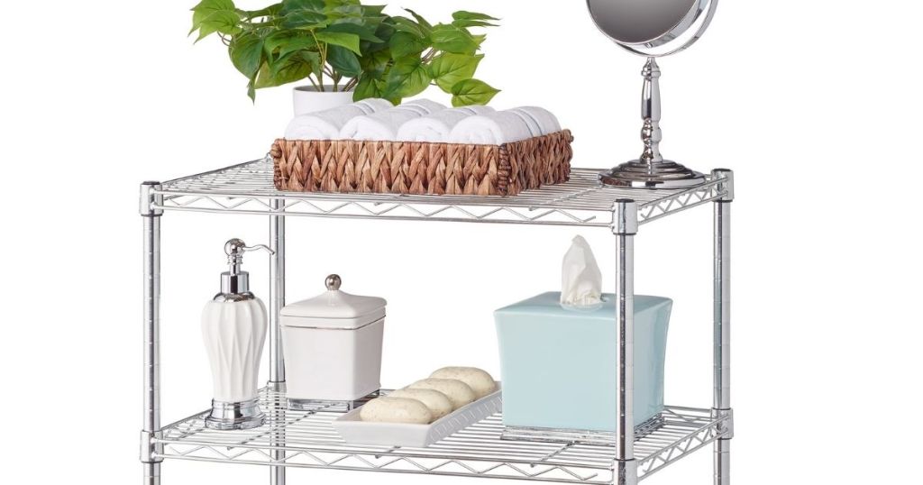 Hyper Tough 3-Tier Shelving with items on it