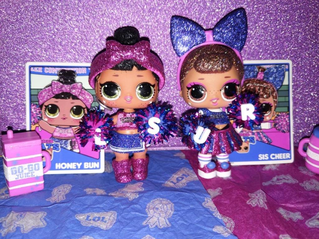 two L.O.L. Surprise! All-Star B.B.s Sports Series 2 Cheer Team Sparkly Dolls