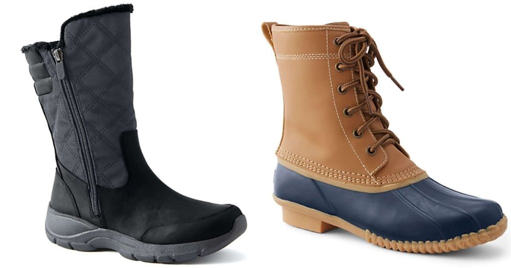 black winter and duck Lands End Women's Boots