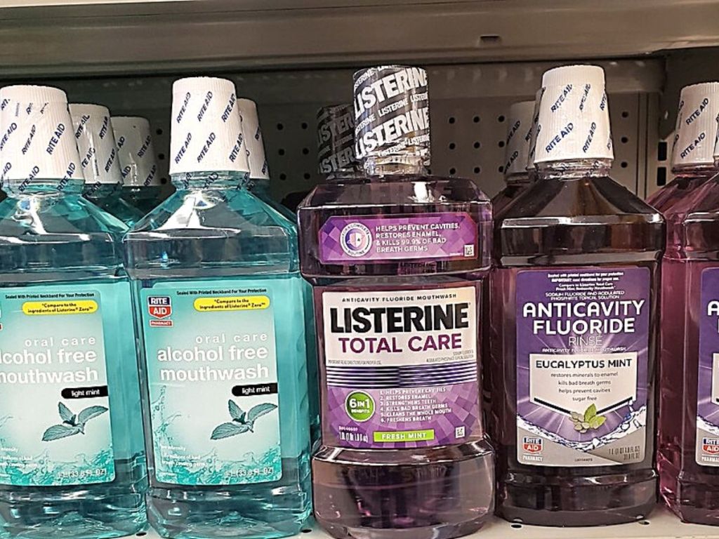 Listerine Total Care Mouthwash on store shelf