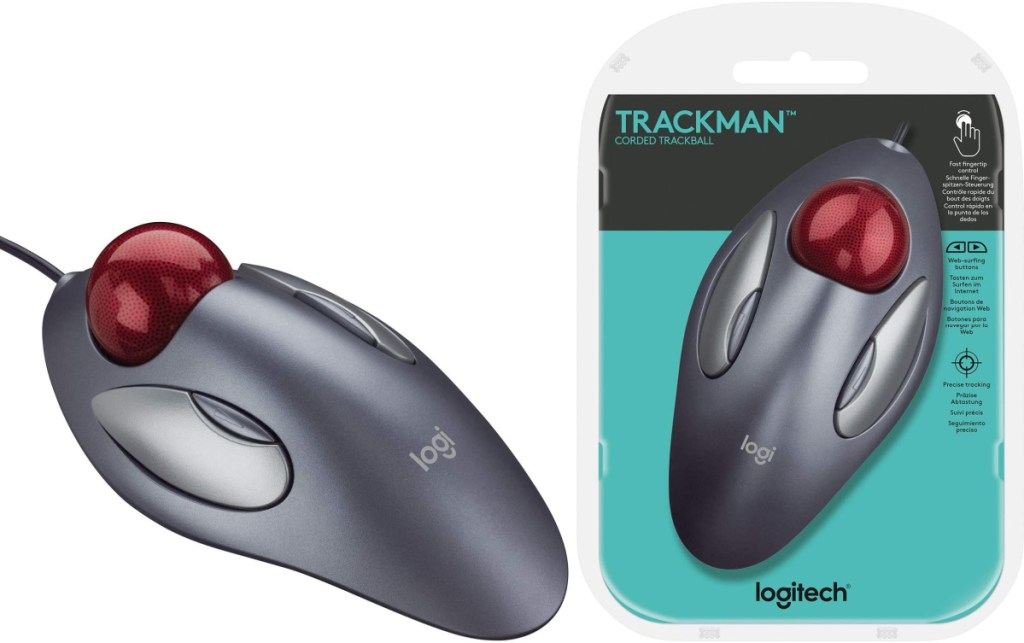 Logitech Trackman Marble Trackball Wired USB Ergonomic Mouse