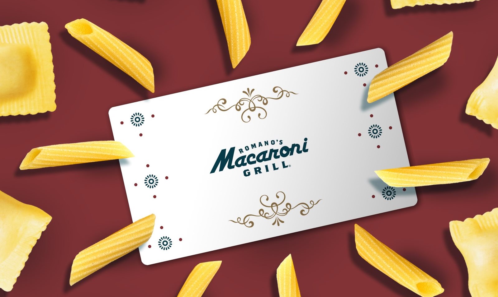 gift card surrounded by noodles