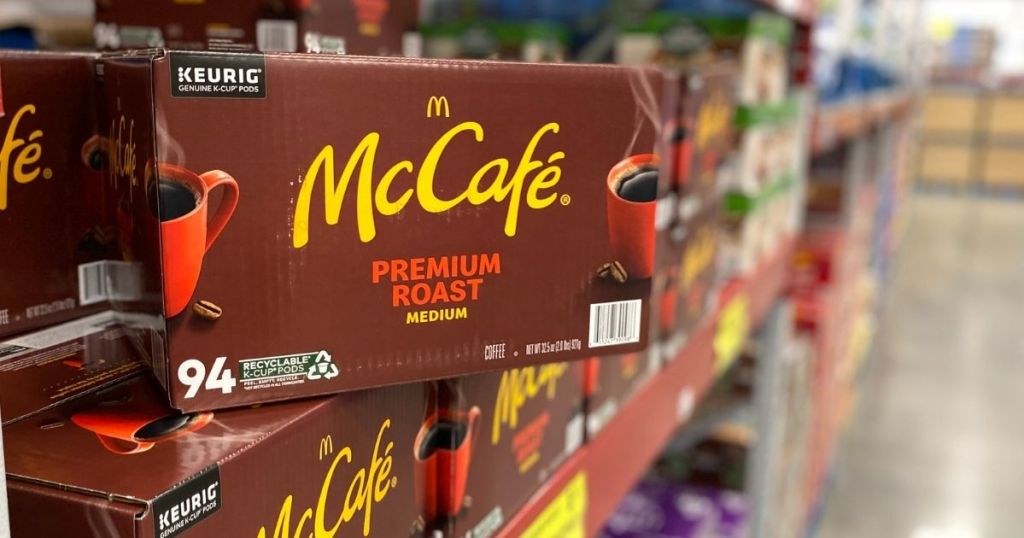 McCafe Premium Roast 94-Count K-Cups on Shelf at Sams