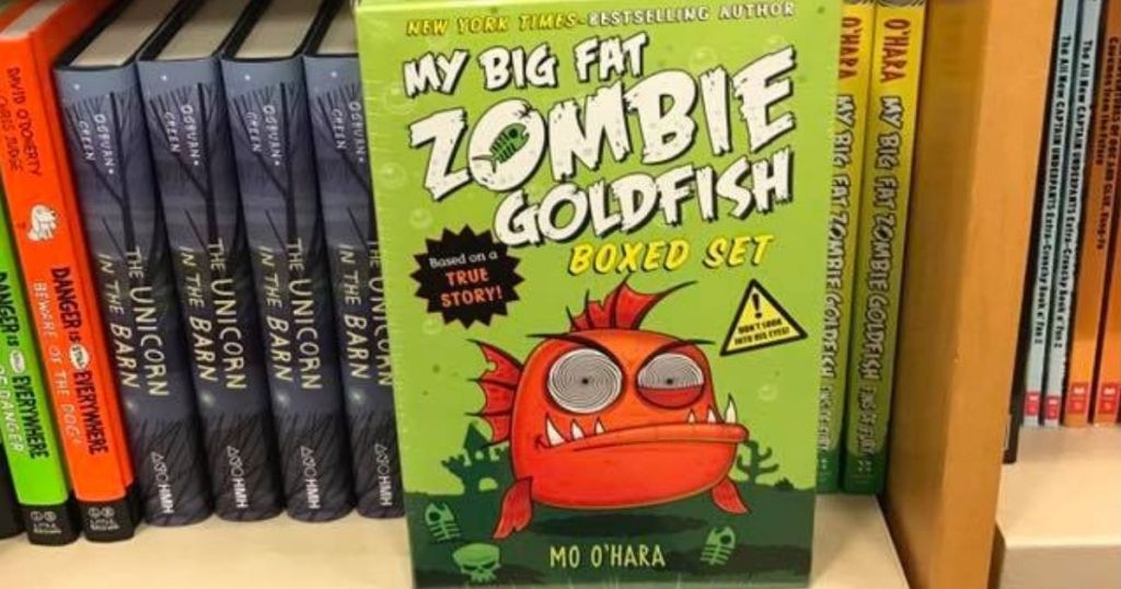 My Big Fat Zombie Goldfish set on shelf