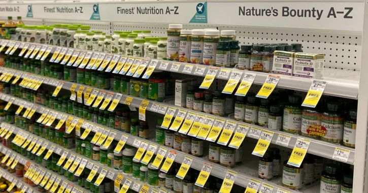 vitamins on shelf