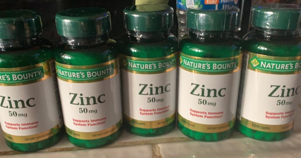 nature's bounty zinc supplement bottles