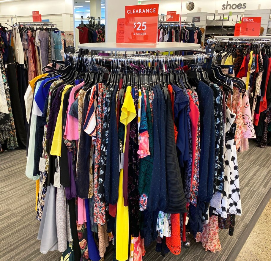 rack of women's dresses on clearance at nordstrom rack