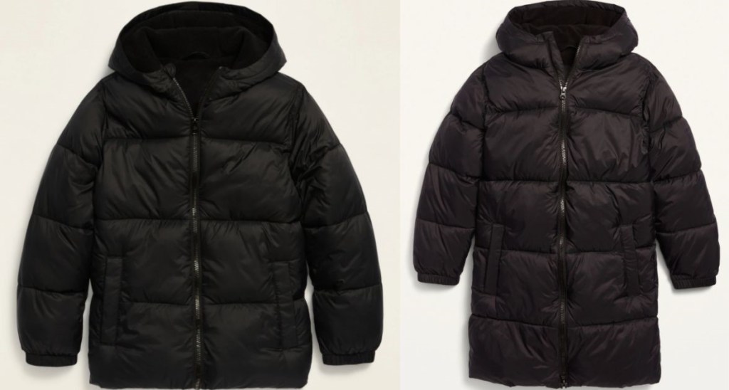 two puffer jackets