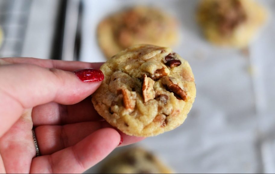 a pecan toffee dessert made from christmas cookie dough