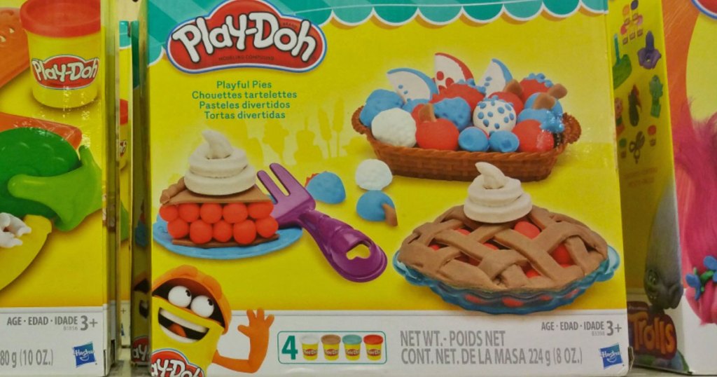 play-doh playful pies set on shelf near other play-doh sets