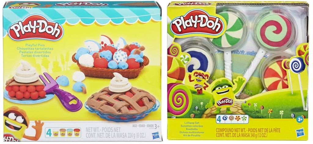 play-doh pie making set and play-doh lollipop set
