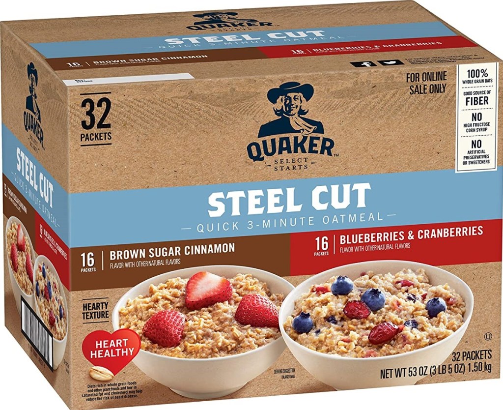 box of Quaker Steel Cut oatmeal