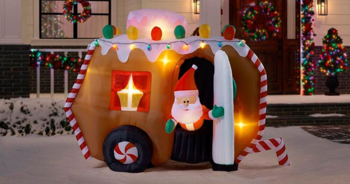 50 Off Christmas Clearance At The Home Depot   Santa Camper Inflatable 