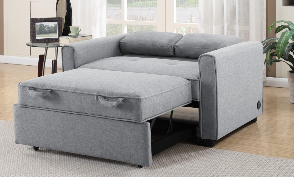oval sofa chair with pull out bed