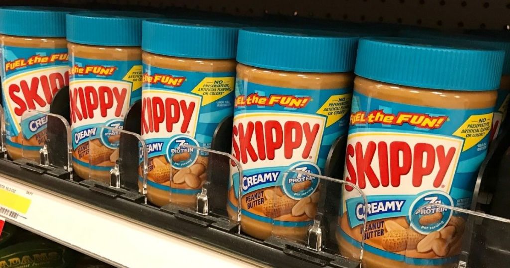 Stopre shelf pof Skippy Peanut Butter