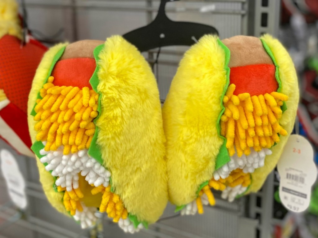 Taco themed kids slippers