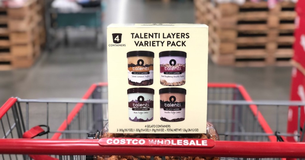 Talenti Layers Variety Pack inside Costco shopping cart