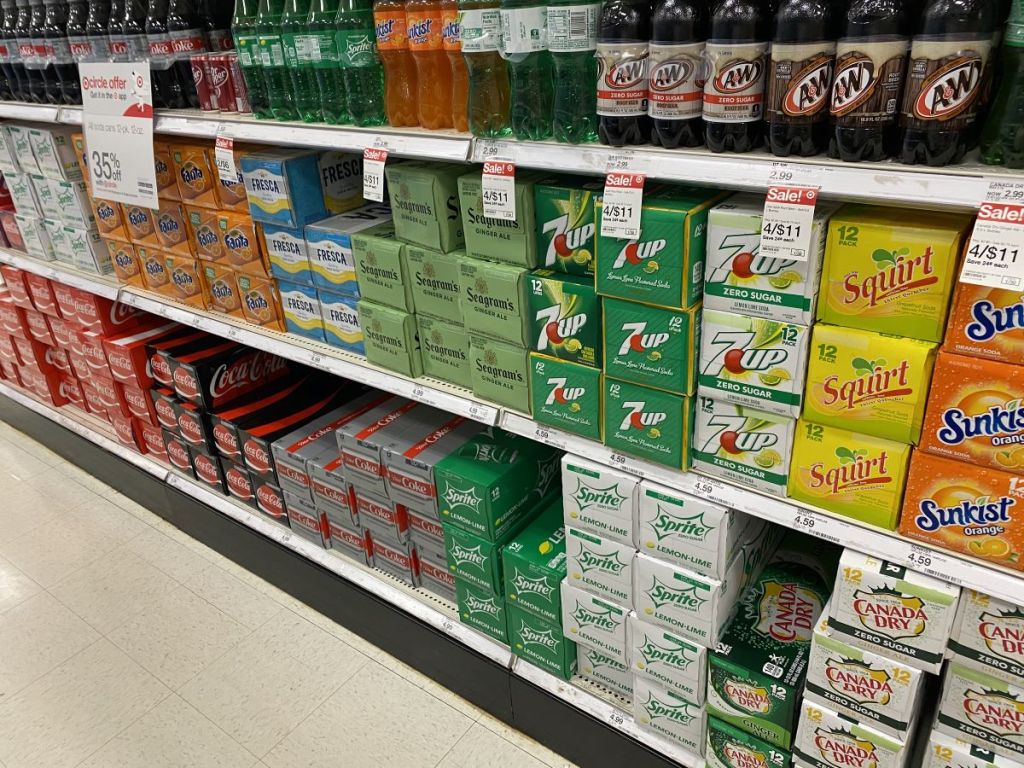 aisle of soda at Target