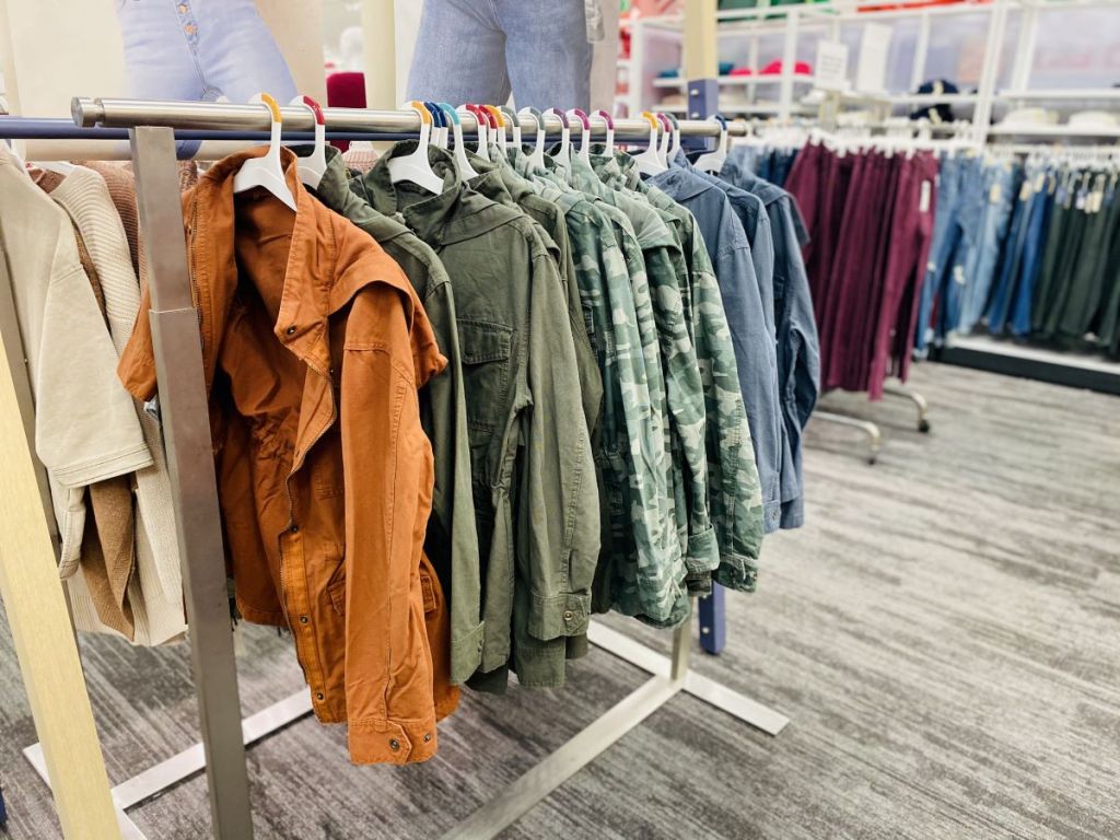 women's jackets on hangers at Target