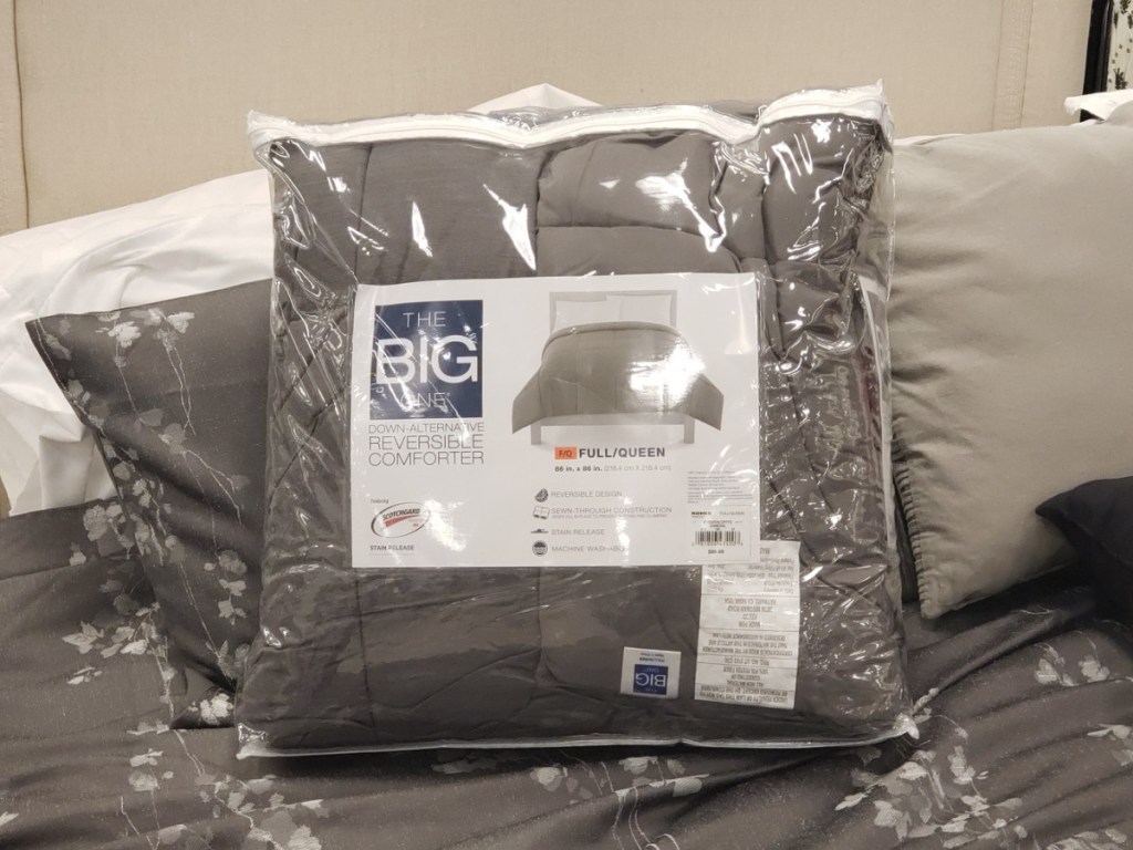 Grey The Big One Plush Reversible Comforter sitting on a bed at kohl's