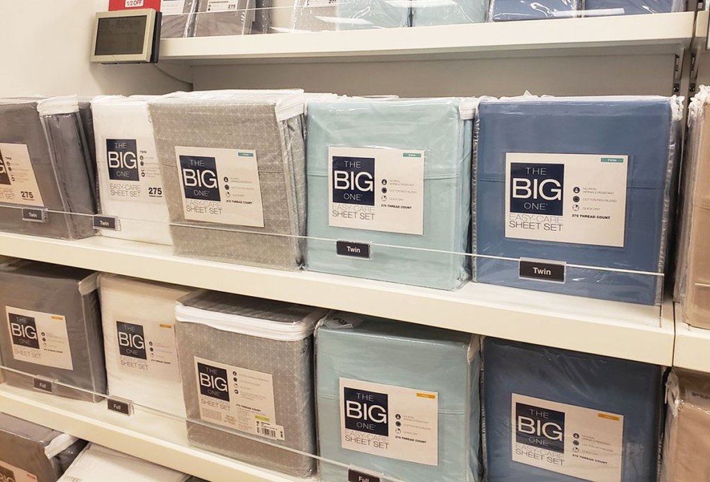 the big one sheets sets on white shelves at kohl's