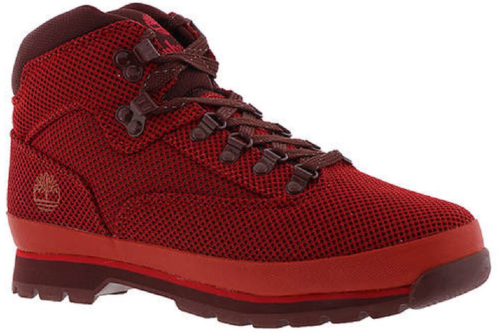 men's timberland red hiking boots
