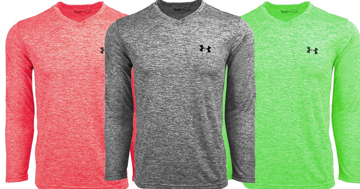 under armour long sleeve v neck mens