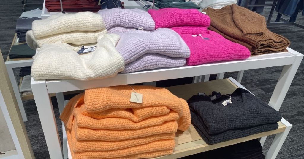 Universal Thread Target Sweaters on display