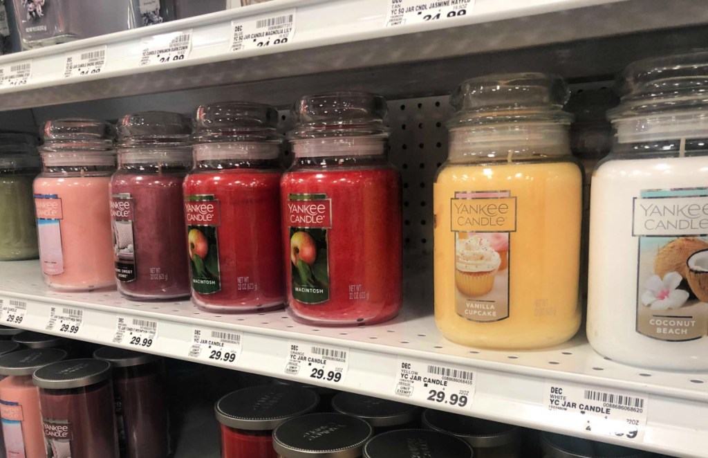Yankee Candle Large Jar Candles on shelf at store