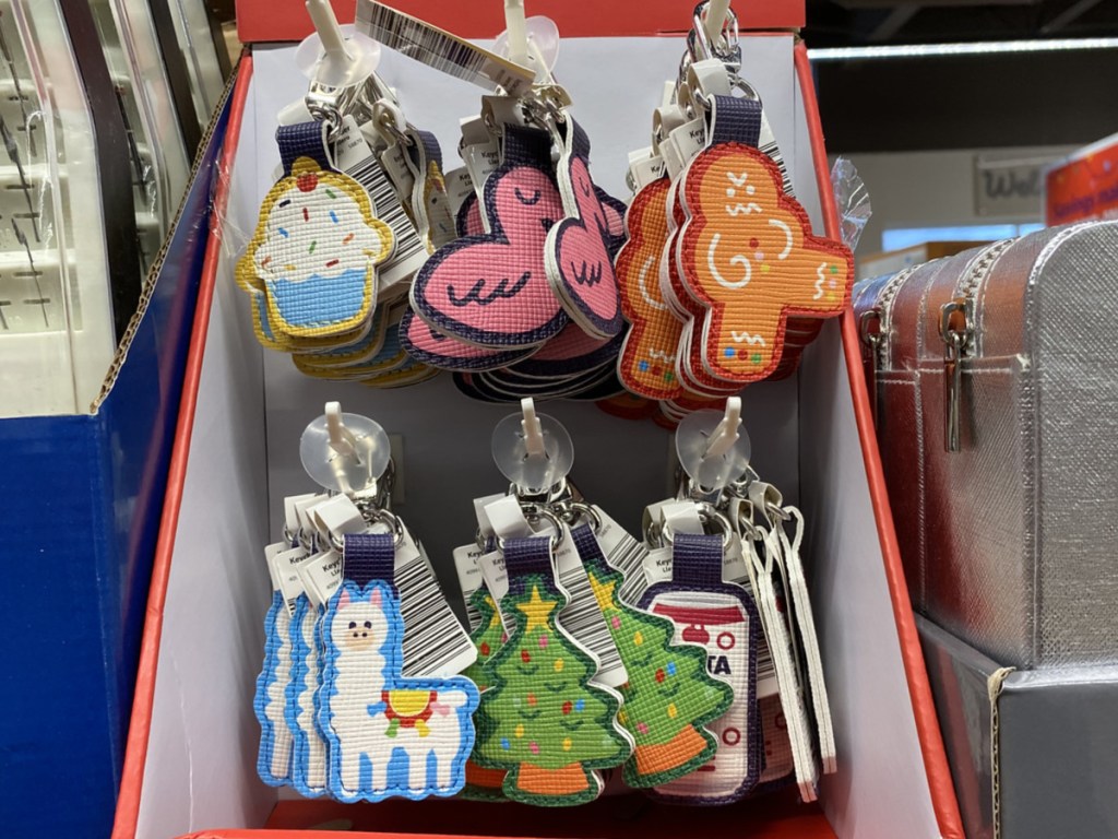 store display with keychains