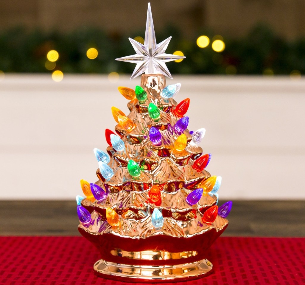 rose gold ceramic Christmas tree