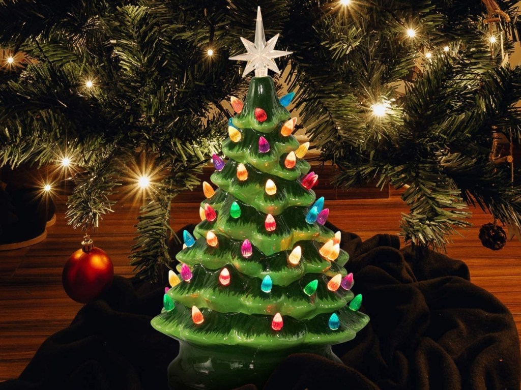 ceramic Christmas tree with lights