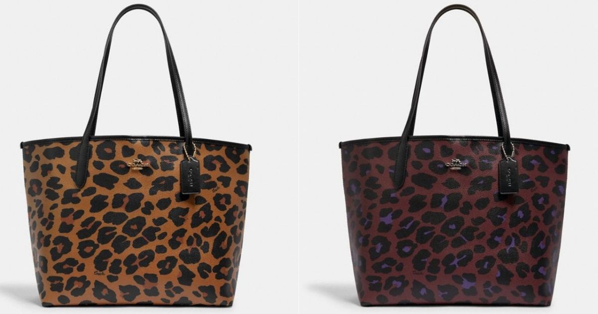 coach leopard tote bag