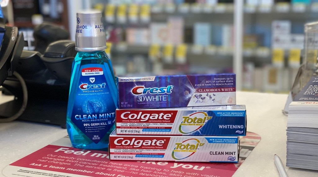 crest oral care products in store at walgreens