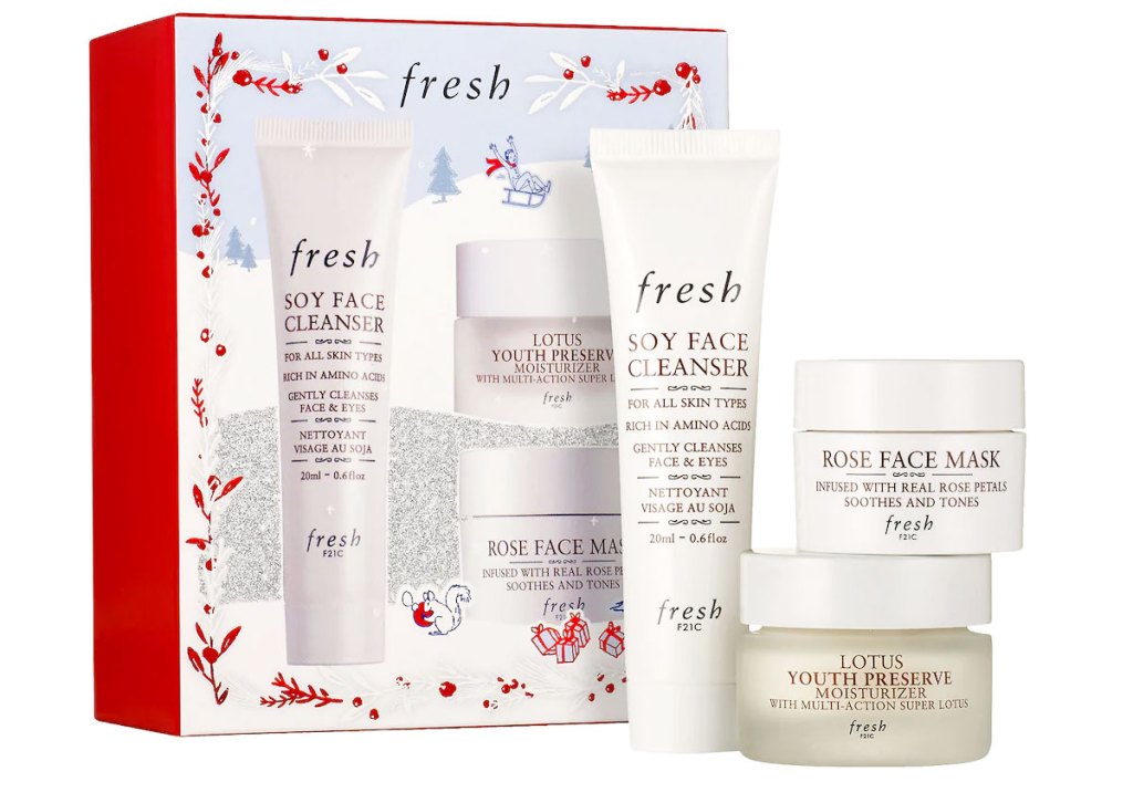 fresh 3-piece facial product set in front of it's box
